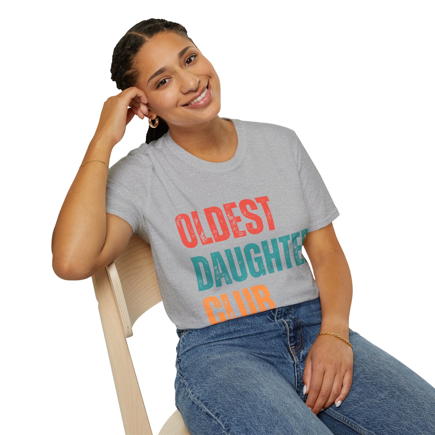 Oldest Daughter Club T-Shirt, Birthdays, Club Apparel, Family Vibes, Gifts for Sisters, Unisex Softstyle Tee