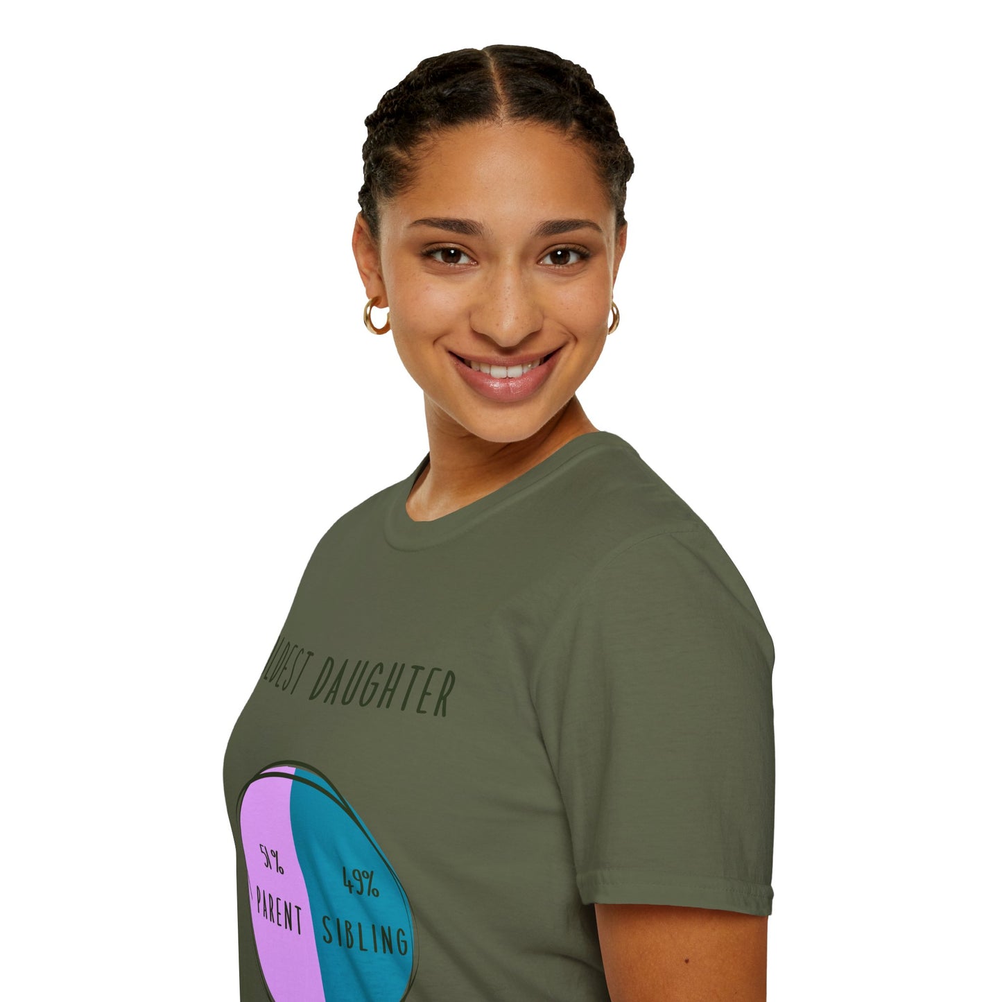 Oldest Daughter Humor T-Shirt, Funny Parent Sibling Tee, Gift for Birthdays, Family Reunion Shirt, Casual Wear