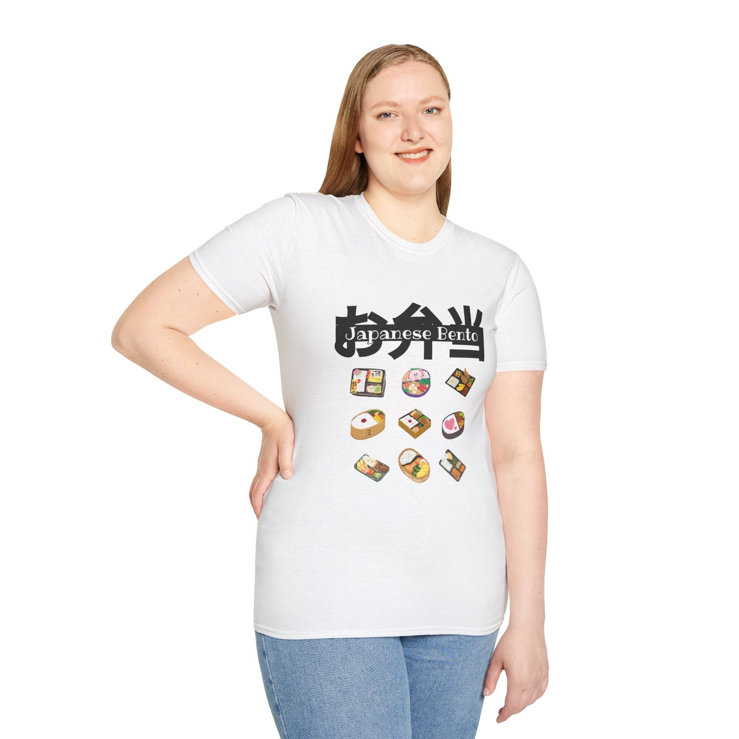 Japanese Bento Fun Unisex Softstyle T-Shirt, Gift for Food Lovers, Cute Casual Wear, Manga Inspired T-shirt, Unique Anime Apparel