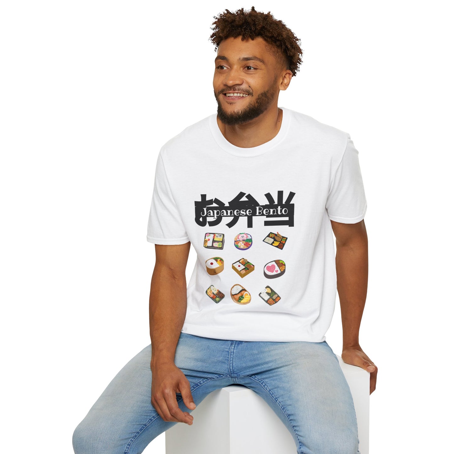 Japanese Bento Fun Unisex Softstyle T-Shirt, Gift for Food Lovers, Cute Casual Wear, Manga Inspired T-shirt, Unique Anime Apparel