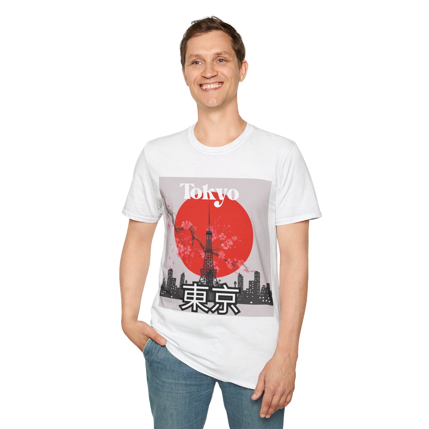 Tokyo-Inspired Unisex Softstyle T-Shirt, Vintage Japanese Tee, Travel Souvenir Shirt, Gifts for Japan Lovers, Urban Streetwear