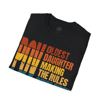 Sunset Logo Oldest Daughter Rules T-Shirt