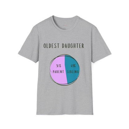Oldest Daughter Humor T-Shirt, Funny Parent Sibling Tee, Gift for Birthdays, Family Reunion Shirt, Casual Wear