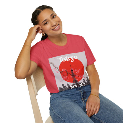 Tokyo-Inspired Unisex Softstyle T-Shirt, Vintage Japanese Tee, Travel Souvenir Shirt, Gifts for Japan Lovers, Urban Streetwear