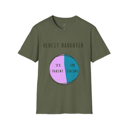 Oldest Daughter Humor T-Shirt, Funny Parent Sibling Tee, Gift for Birthdays, Family Reunion Shirt, Casual Wear