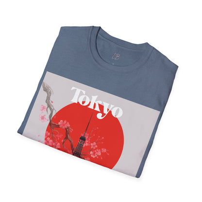 Tokyo-Inspired Unisex Softstyle T-Shirt, Vintage Japanese Tee, Travel Souvenir Shirt, Gifts for Japan Lovers, Urban Streetwear