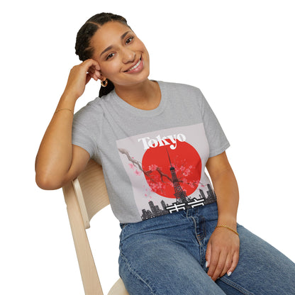 Tokyo-Inspired Unisex Softstyle T-Shirt, Vintage Japanese Tee, Travel Souvenir Shirt, Gifts for Japan Lovers, Urban Streetwear