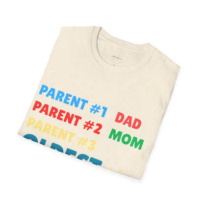 Family Role Unisex T-Shirt, Parent Shirt, Oldest Daughter Tee, Fun Family Gift, Casual Wear for Holidays, Matching Family Outfits