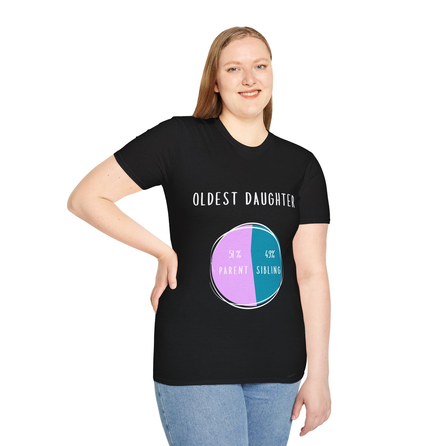 Oldest Daughter Humor T-Shirt, Funny Parent Sibling Tee, Gift for Birthdays, Family Reunion Shirt, Casual Wear