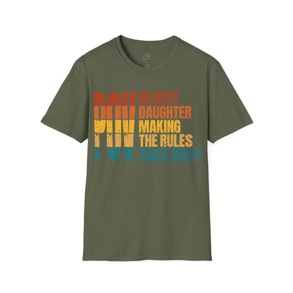 Sunset Logo Oldest Daughter Rules T-Shirt