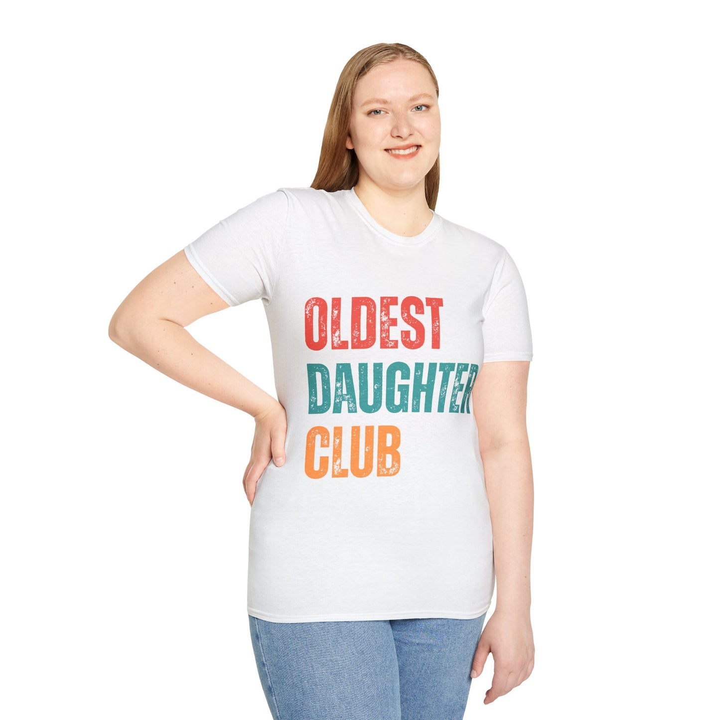 Oldest Daughter Club T-Shirt, Birthdays, Club Apparel, Family Vibes, Gifts for Sisters, Unisex Softstyle Tee