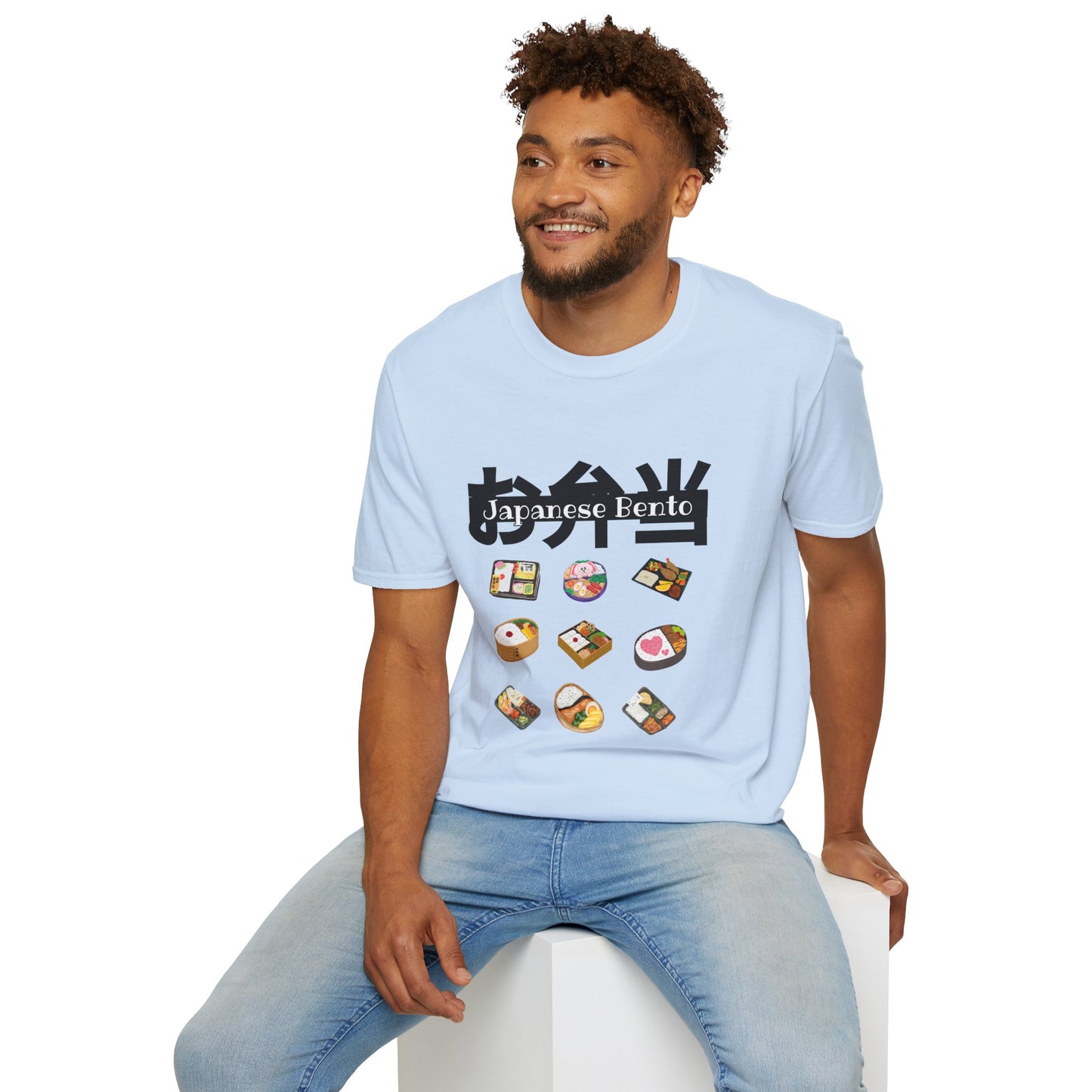 Japanese Bento Fun Unisex Softstyle T-Shirt, Gift for Food Lovers, Cute Casual Wear, Manga Inspired T-shirt, Unique Anime Apparel